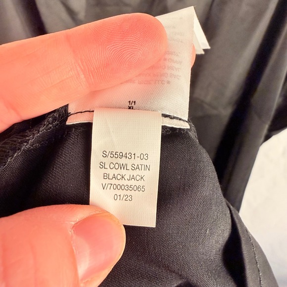 Old Navy Black Cowl Neck Satin Midi Slip Dress Size XL Goth Whimsigoth Romantic - Picture 9 of 9